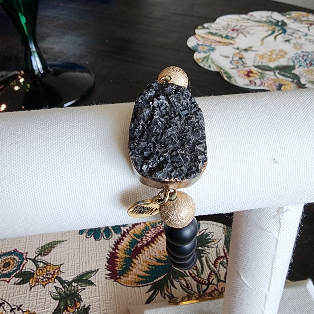 Black and Gold Stone Kinsley Armelle Bracelet